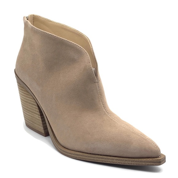 VINCE CAMUTO Ginsel Taupe Suede Bootie - Picture 1 of 15
